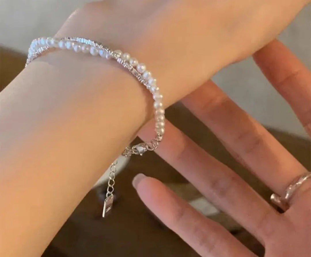 Pulsera en plata 925 y perla cultivada