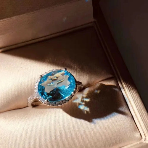 Anillo en plata 925 con aguamarina