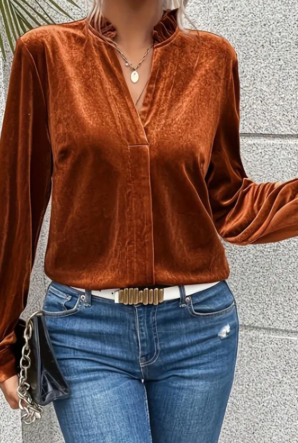 Blusa en terciopelo
