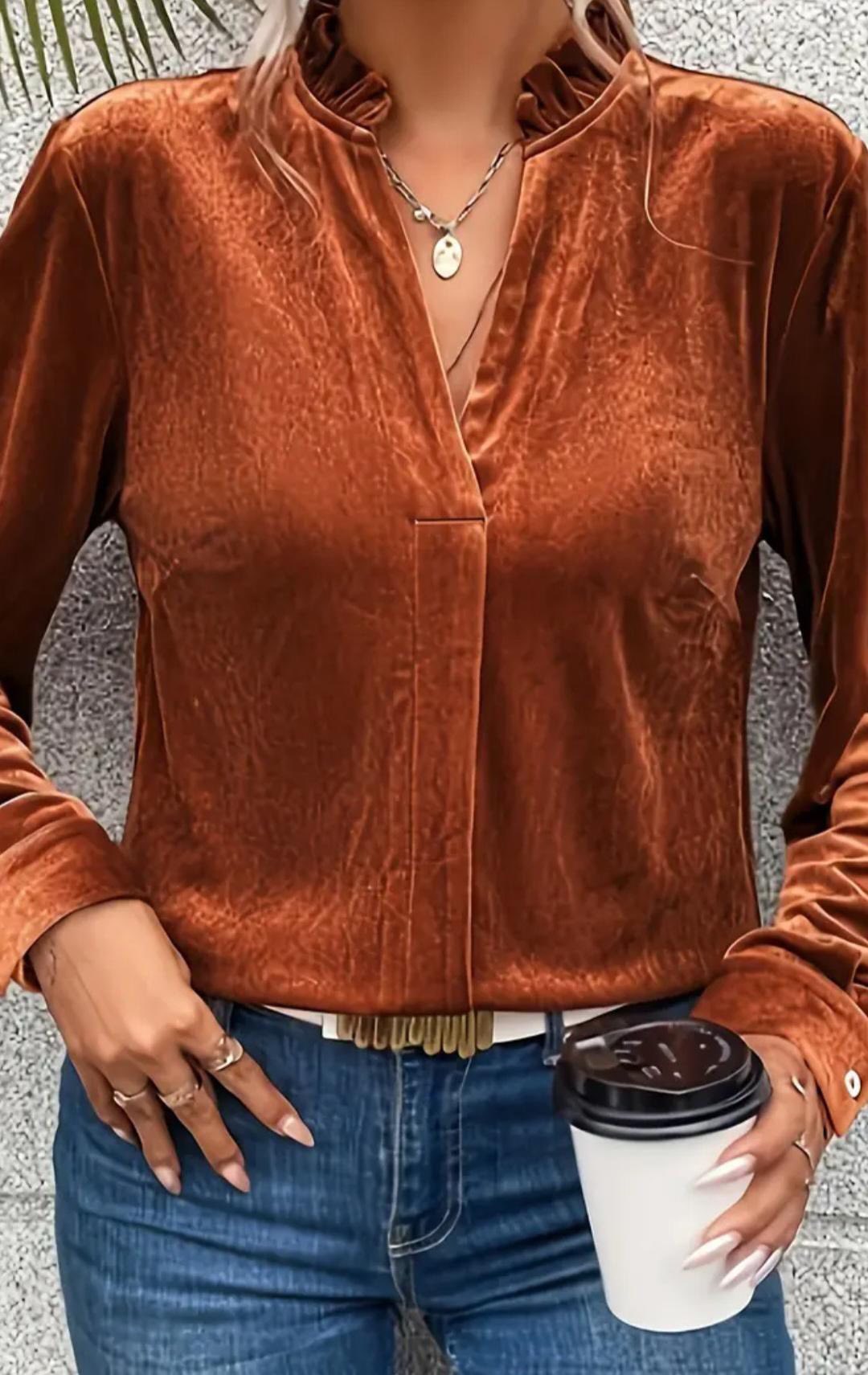 Blusa en terciopelo