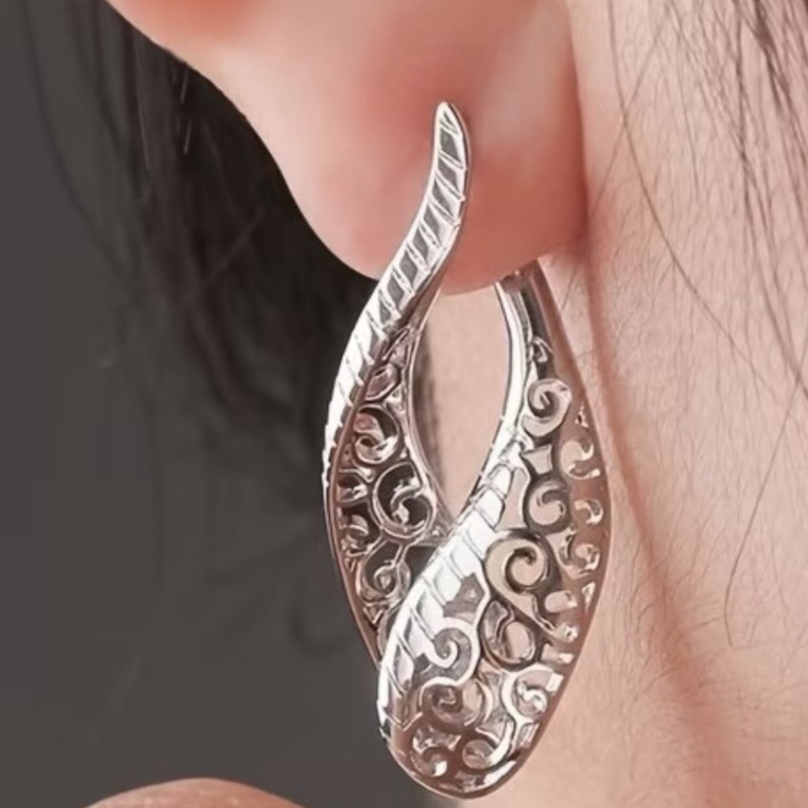 Aretes Curvos de Plata 925